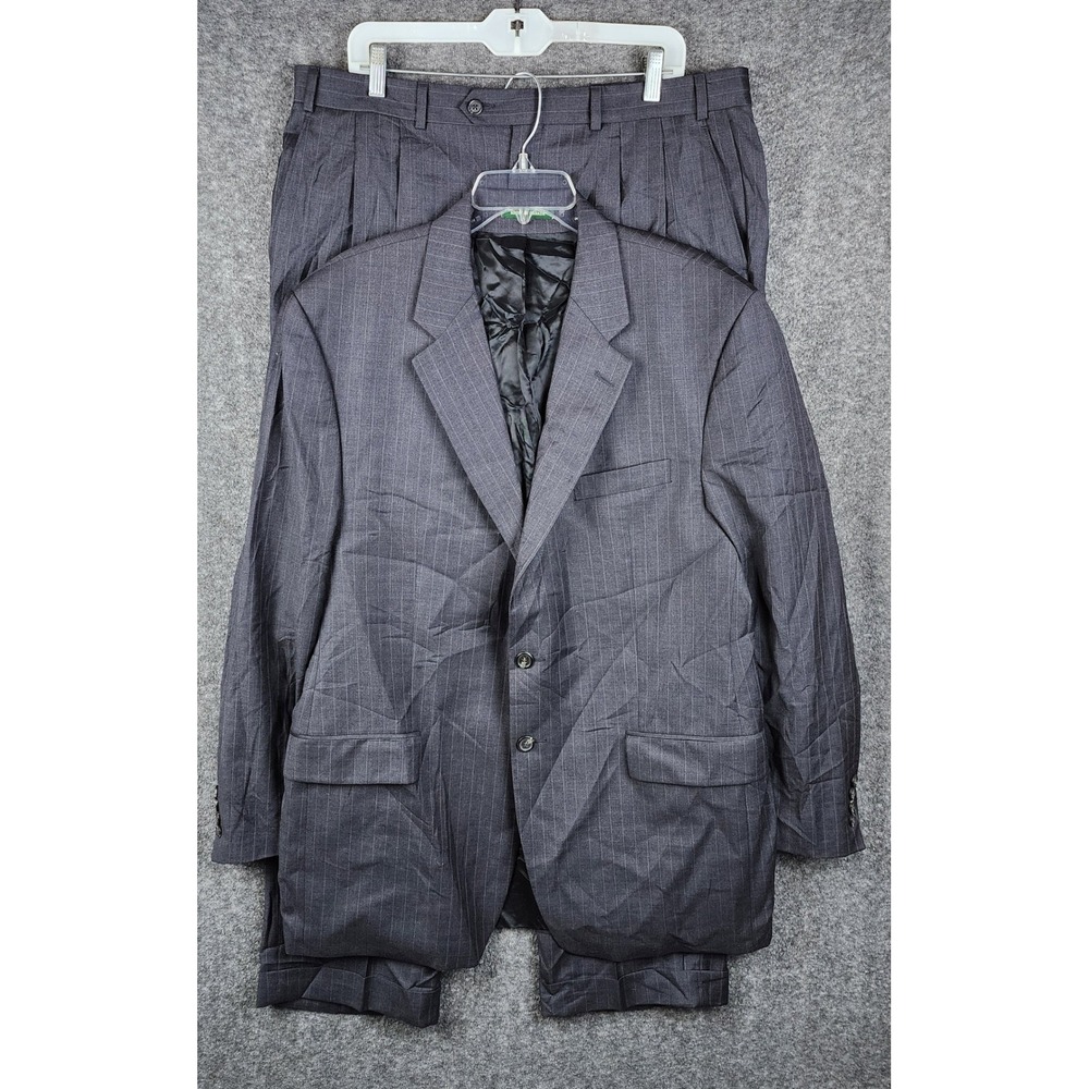 Lauren Ralph Lauren Suit Mens 43L Grey‎ Pinstripe 2 Piece Pleated Cuffed Canada